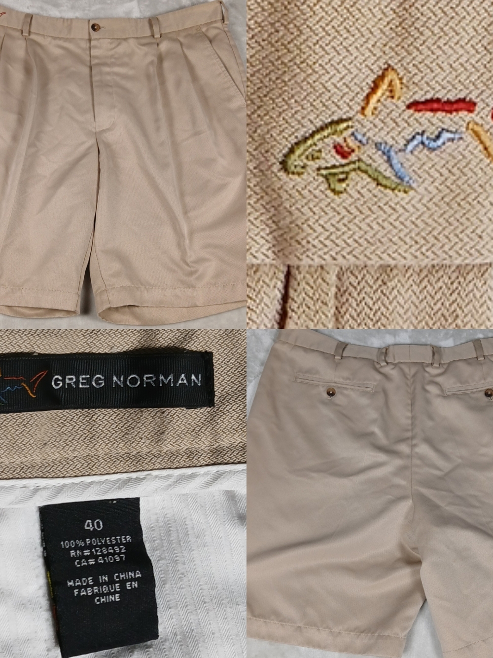 Greg Norman Shorts 40 Men's Pleated Khaki